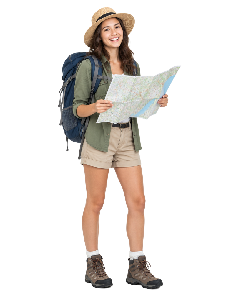 Traveler holding a map