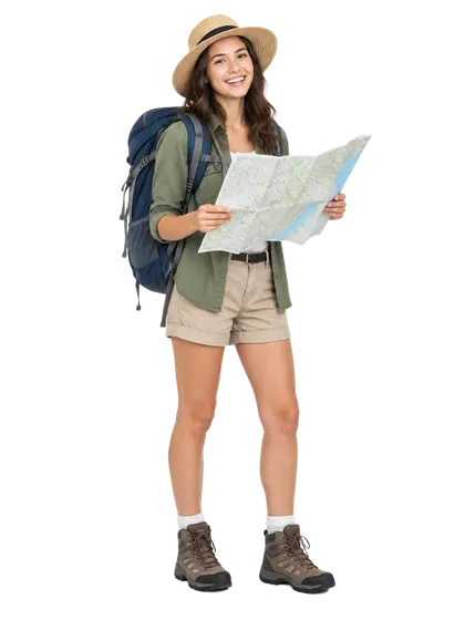 Traveler holding a map